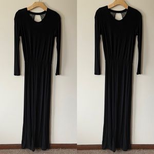 BCBGENERATION Full Length Black Maxi Dress XS Lace Back
